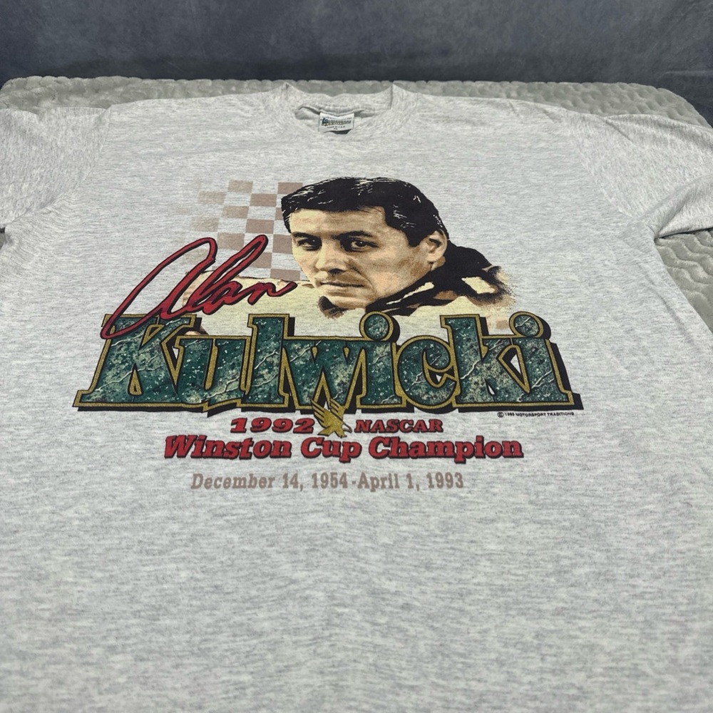 Vintage NASCAR Winston Cup Alan Kulwicki Champion Shirt XL 93 Single Stitch NOS
